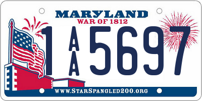 MD license plate 1AA5697