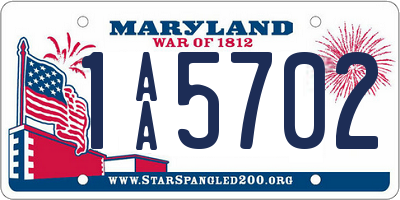 MD license plate 1AA5702