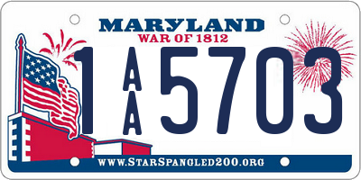 MD license plate 1AA5703