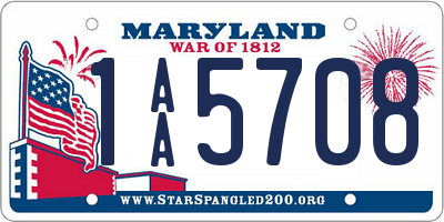 MD license plate 1AA5708