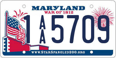 MD license plate 1AA5709