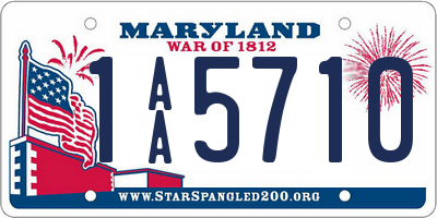 MD license plate 1AA5710