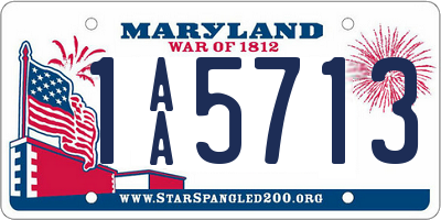 MD license plate 1AA5713