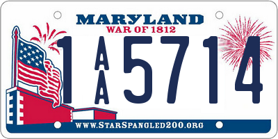 MD license plate 1AA5714