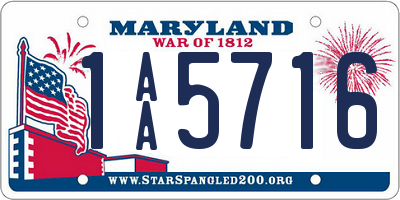 MD license plate 1AA5716