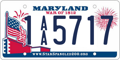 MD license plate 1AA5717