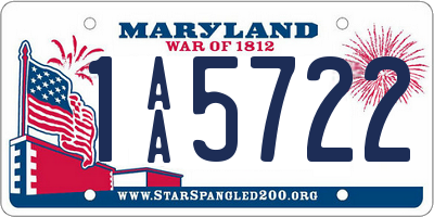 MD license plate 1AA5722