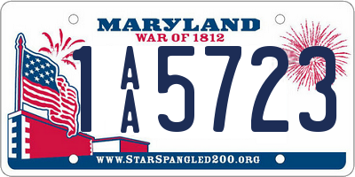 MD license plate 1AA5723