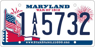 MD license plate 1AA5732