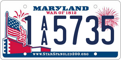 MD license plate 1AA5735