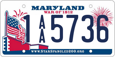 MD license plate 1AA5736