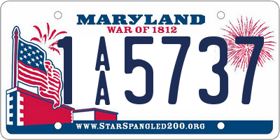 MD license plate 1AA5737