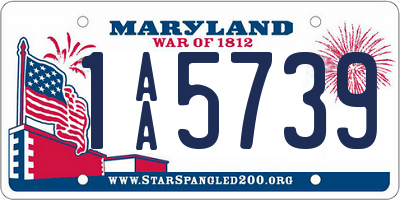 MD license plate 1AA5739