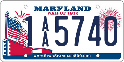 MD license plate 1AA5740