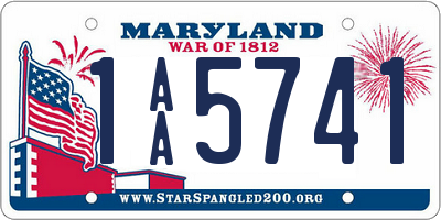 MD license plate 1AA5741