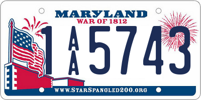 MD license plate 1AA5743