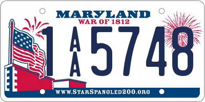 MD license plate 1AA5748