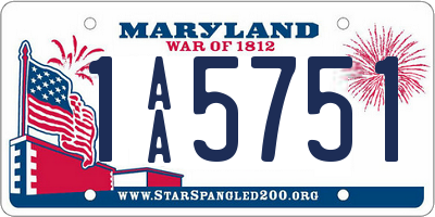 MD license plate 1AA5751