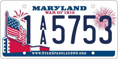 MD license plate 1AA5753