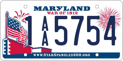 MD license plate 1AA5754