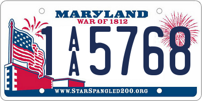 MD license plate 1AA5768