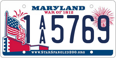 MD license plate 1AA5769