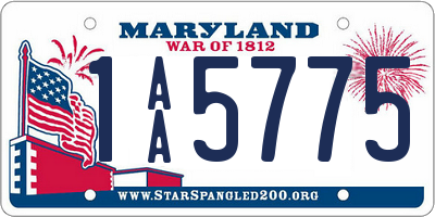 MD license plate 1AA5775