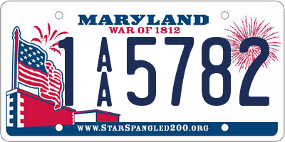 MD license plate 1AA5782