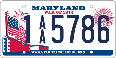 MD license plate 1AA5786