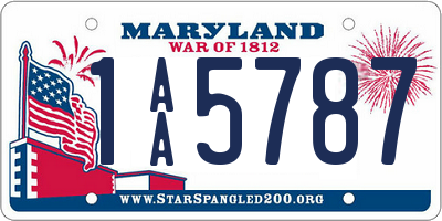 MD license plate 1AA5787