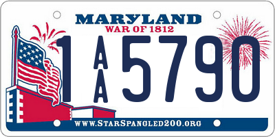 MD license plate 1AA5790