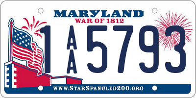 MD license plate 1AA5793