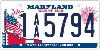 MD license plate 1AA5794