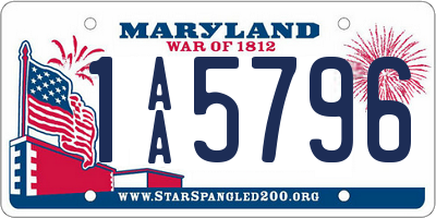 MD license plate 1AA5796