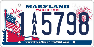 MD license plate 1AA5798