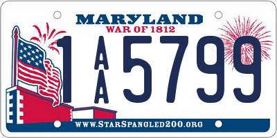 MD license plate 1AA5799