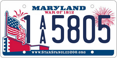 MD license plate 1AA5805