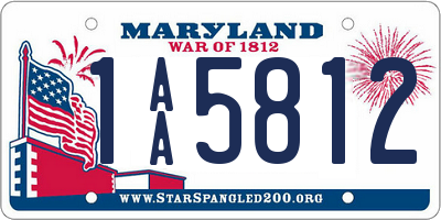 MD license plate 1AA5812