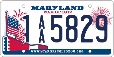 MD license plate 1AA5829