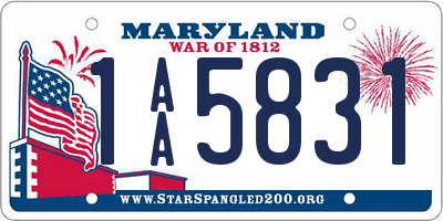 MD license plate 1AA5831