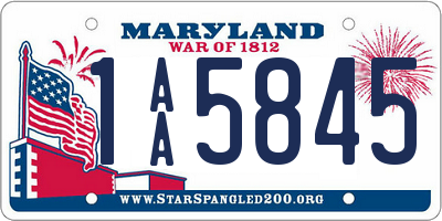 MD license plate 1AA5845