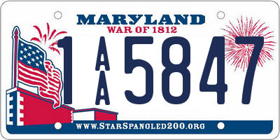 MD license plate 1AA5847