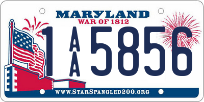 MD license plate 1AA5856