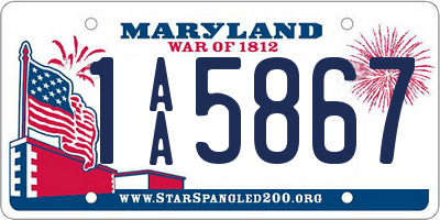 MD license plate 1AA5867