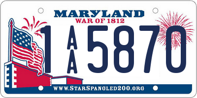 MD license plate 1AA5870