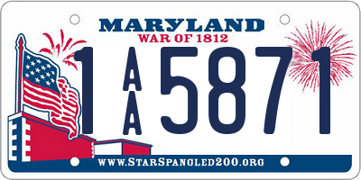 MD license plate 1AA5871