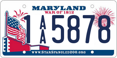 MD license plate 1AA5878