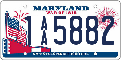 MD license plate 1AA5882