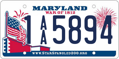 MD license plate 1AA5894