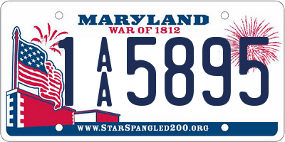 MD license plate 1AA5895